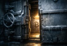 CLARITY Act gets deadlock breakthrough that also opens the door to more Bitcoin demand Frozen vault door opening to reveal a glowing Bitcoin, symbolizing regulatory clarity unlocking access and impacting Bitcoin holdings