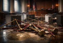 The SEC finally admits US crypto chaos was caused by its own regulatory turf wars Open case filled with gold Bitcoin coins on wet pavement at dusk, symbolizing the White House claim that the Iran war consumed value equal to half of the US Bitcoin reserve in six days