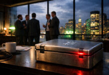 Bitcoin derivatives flash warning as $46B market pulls back from Iran ceasefire rally Bitcoin-marked case on a desk with traders in the background, signaling derivatives markets warning of a pullback after a ceasefire-driven rally in a $46B crypto market