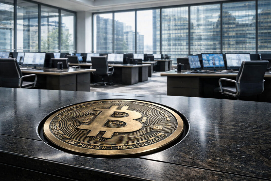 Sleek illuminated bridge extending into the night from a Cardano symbol platform, representing Midnight’s privacy layer aiming to expand the network’s reach