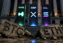 Bitcoin and Ethereum ETF outflows expose rotation into HYPE, XRP and Solana Bitcoin logo
