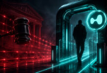 CZ called Hyperliquid’s no KYC model “awesome” – Then mentioned lawyers Hyperliquid symbol emerging from a red digital network and data streams, illustrating blockchain transactions, cryptocurrency markets, and Bitcoin ecosystem growth.