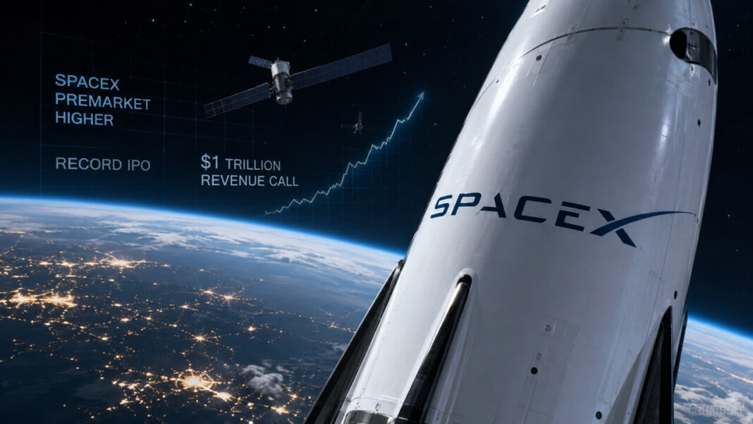 SpaceX rally extends as Elon Musk’s $1 trillion revenue call draws retail and crypto traders