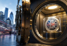 The UK softened stablecoin rules, but may still be capping its own market Federal Reserve building with a falling stock market chart illustrating U.S. bank stress test scenario.