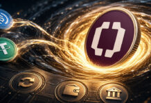Visa Mastercard and Coinbase join Open USD as partner-led stablecoin increases DeFi yield war Illustration of OpenUSD and USDC shields facing each other, representing competition over stablecoin network effects.