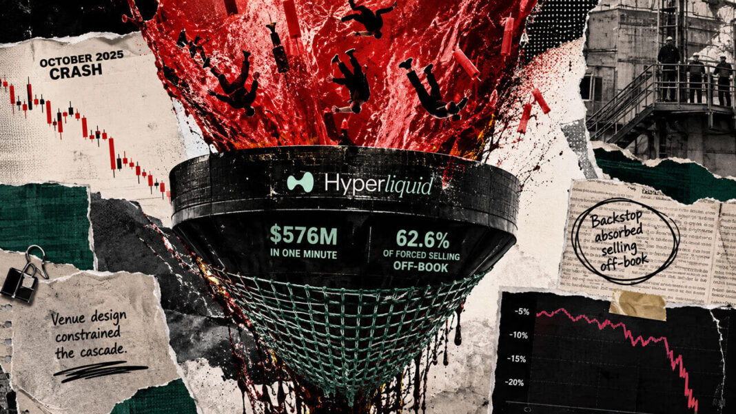 Shifting $576M of forced sales off public order books saved Hyperliquid from a systemic crash