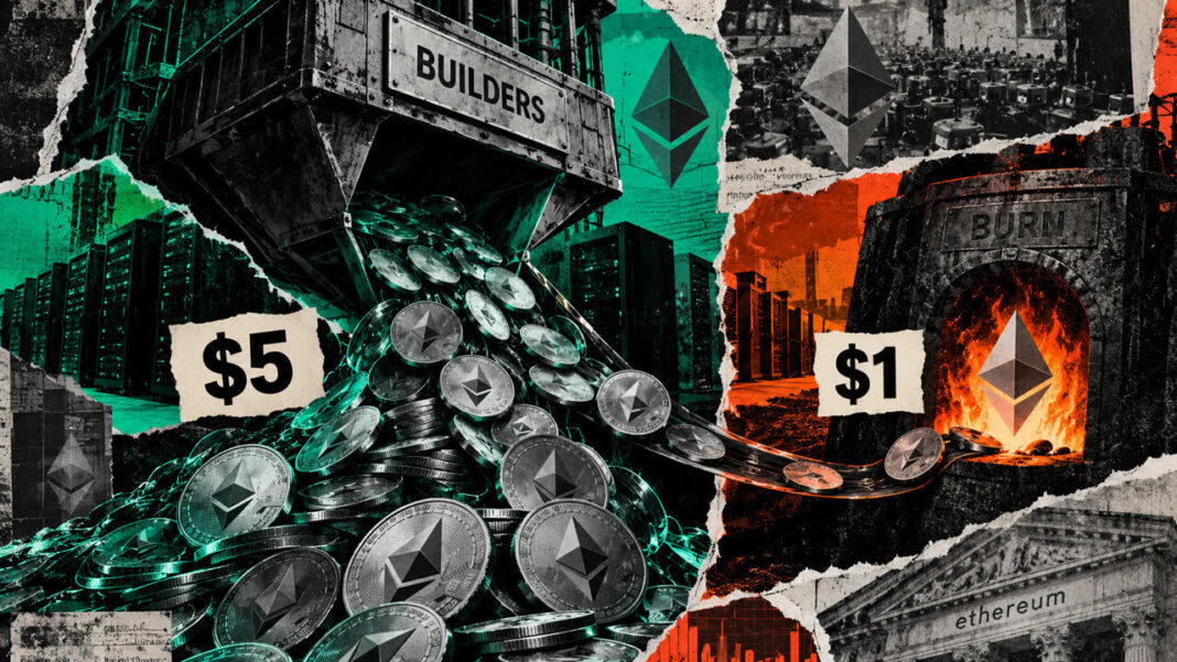 Ethereum arbitrage study reveals builders receive $5 for every $1 burned by the network